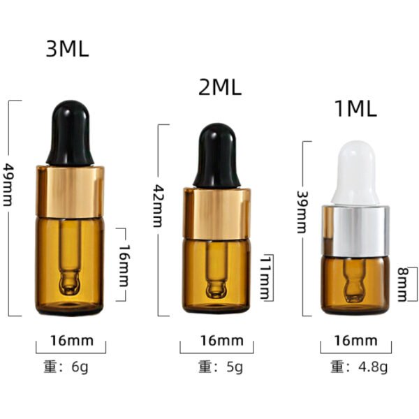 Mini Clear Dropper Glass Vials Essential Oil Bottles - Image 5