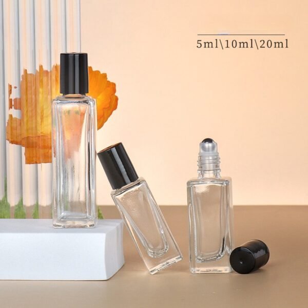 5ml10ml 20ml Empty Square Clear Glass Bottles with Roller