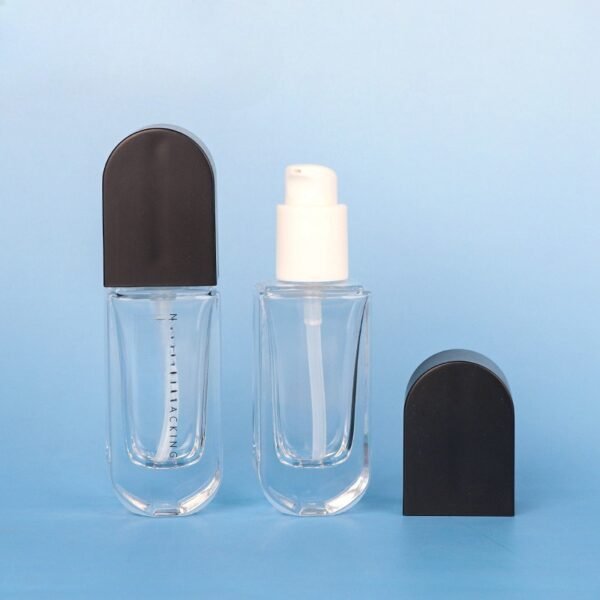New Clear 30ml Glass Bottle Press Pump Foundation Cosmetic Packaging