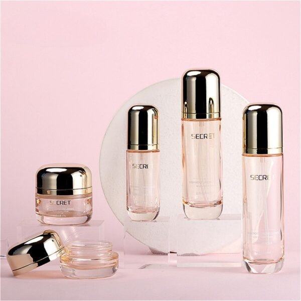 Empty Clear Lotion Pump Bottle 40ml 100ml 120ml Serum Bottle 30g 50g Glass Cream Jar