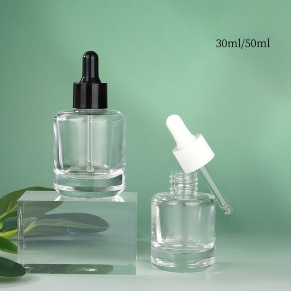 30ml 50ml Clear Glass Dropper Bottle Thick Bottom Serum Bottle