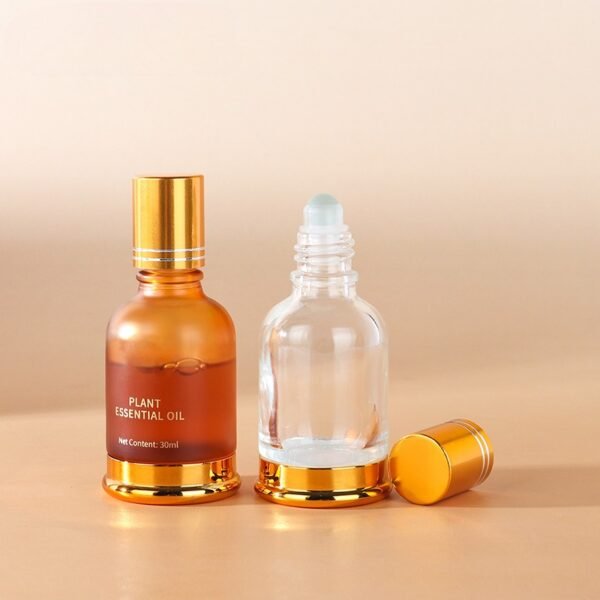 30ml Elegant Light Orange Glass Bottles with Roller