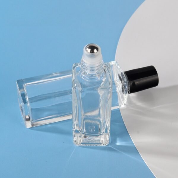 5ml10ml 20ml Empty Square Clear Glass Bottles with Roller - Image 2