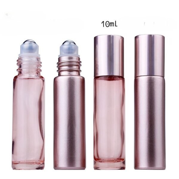 Rose Gold Clear Glass Roller Bottles 5-10ml with Steel Balls