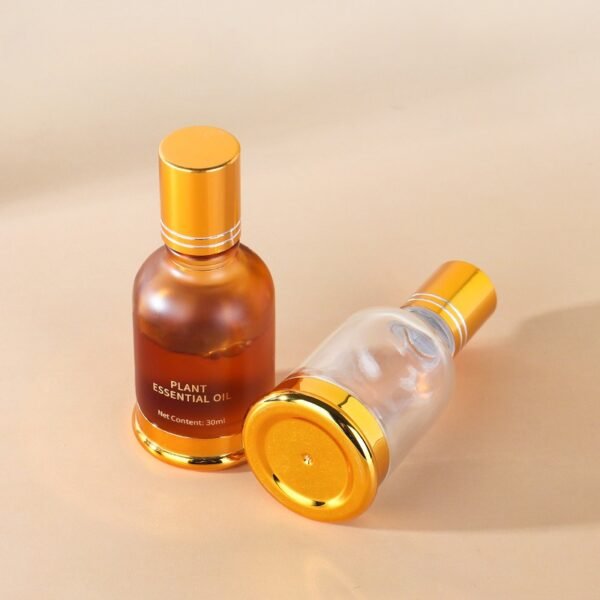 30ml Elegant Light Orange Glass Bottles with Roller - Image 2
