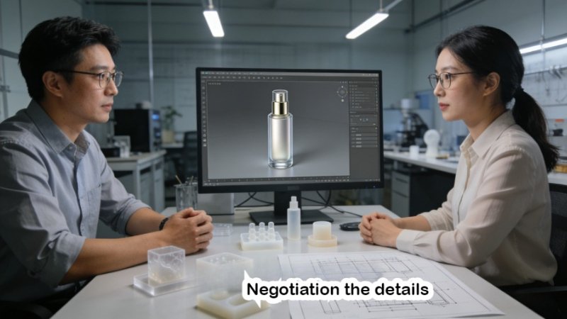 Before we make a deal with buyer, we will negotiate all the details, include the quantity, customization request like color, logo, etc. Then we will know the cosmetic packaging buyer's exact need, then we can move on to cost and quotation.