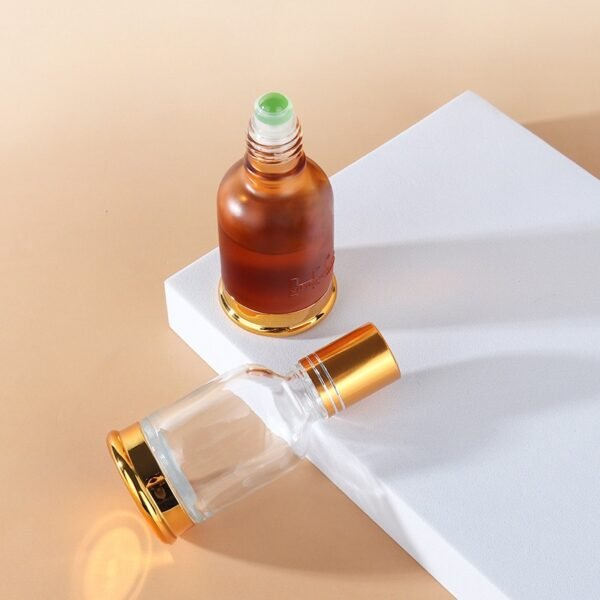 30ml Elegant Light Orange Glass Bottles with Roller - Image 3