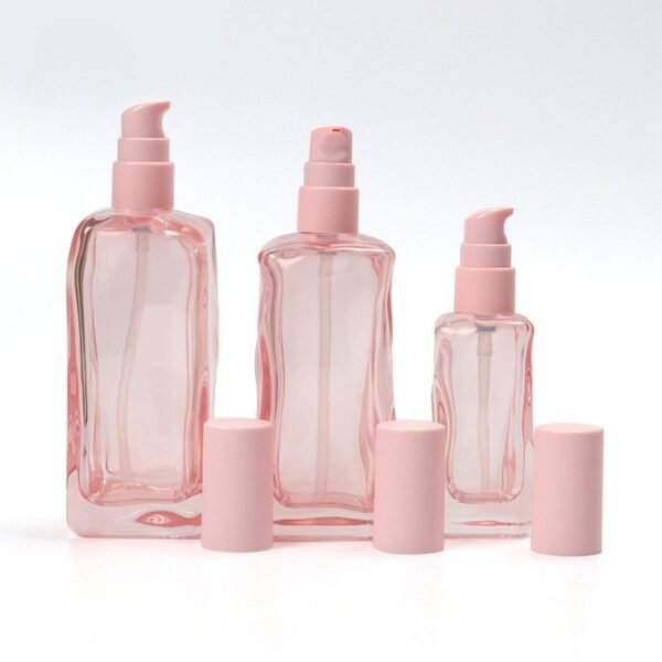 Elegant Pink Square Cosmetic Packaging Empty Cream Container - Image 3