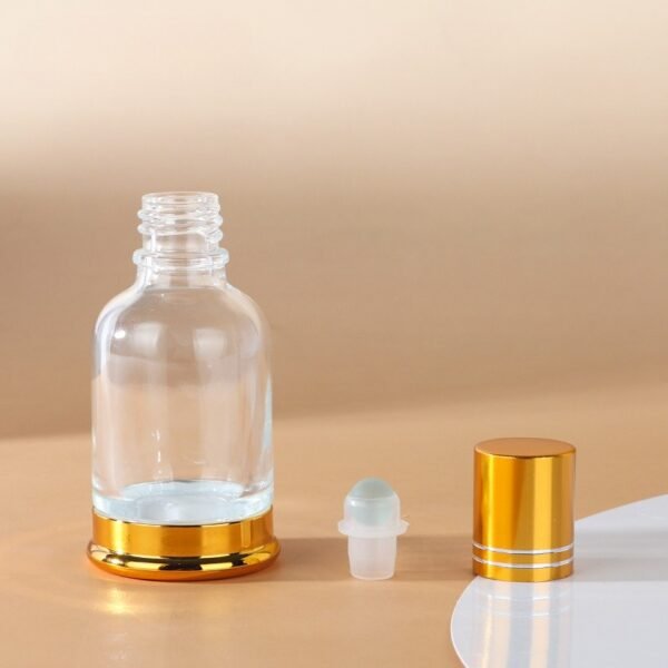 30ml Elegant Light Orange Glass Bottles with Roller - Image 4