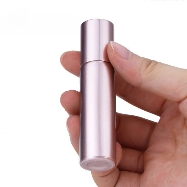 Rose Gold Clear Glass Roller Bottles 5-10ml with Steel Balls - Image 4