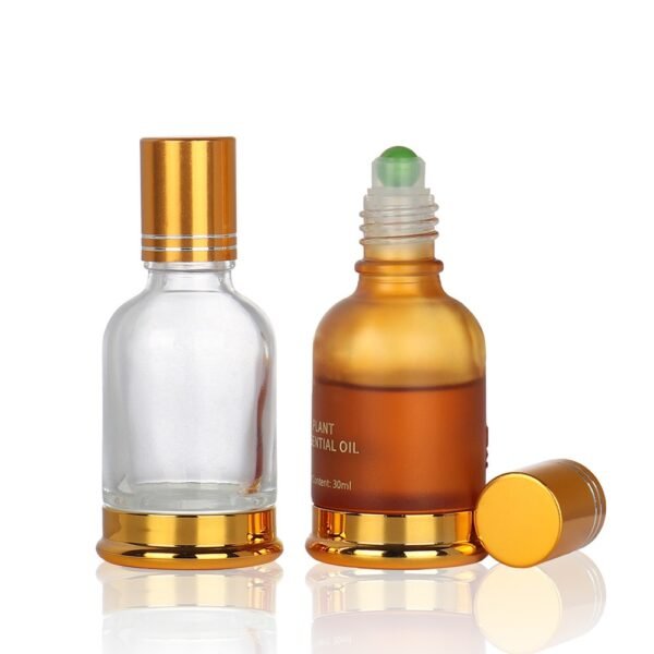 30ml Elegant Light Orange Glass Bottles with Roller - Image 5