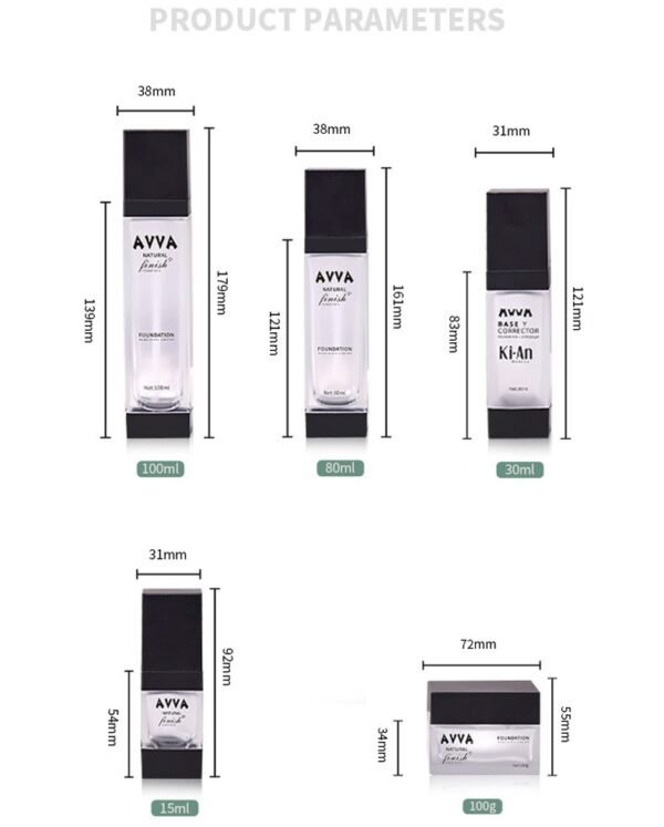 custom square 30ml pump bottle clear foundation lotion container - Image 6
