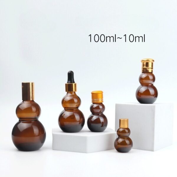 Wholesale Double Gourd Amber Essencial Oil Dropper Bottle