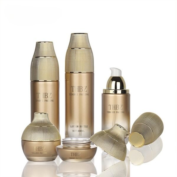 OEM Cosmetic Set Packaging 100ml Pump Bottle Glass Cream Jar - Image 2