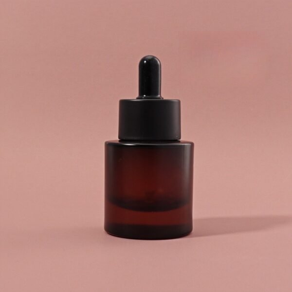 Custom Logo 30ml Frosted Amber Glass Dropper Bottle