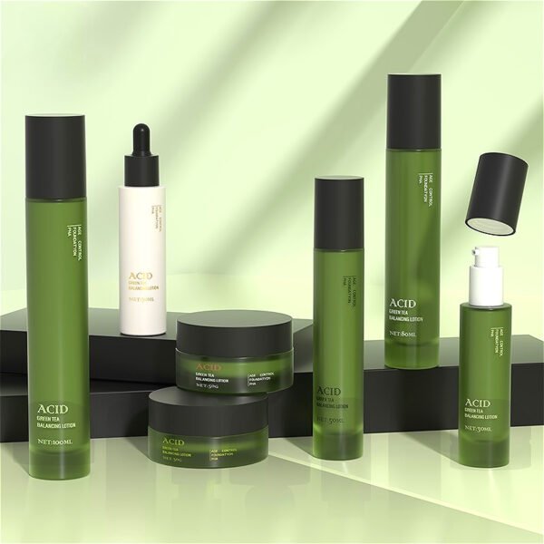 Customize Pump Lotion Glass Bottle Cylinder Cream Jar