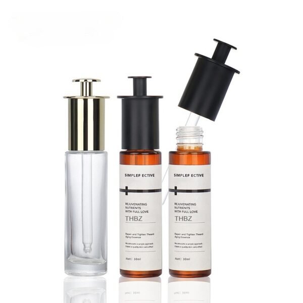 30ml 1oz Dropper Bottle Glass Press Dropper Serum Bottle