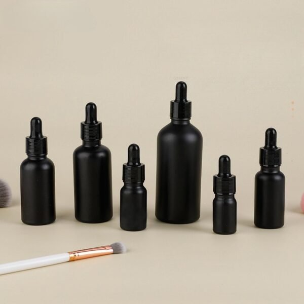 Luxury Empty 5ml Black Matte Dropper Bottle Essencial Oil Bottles