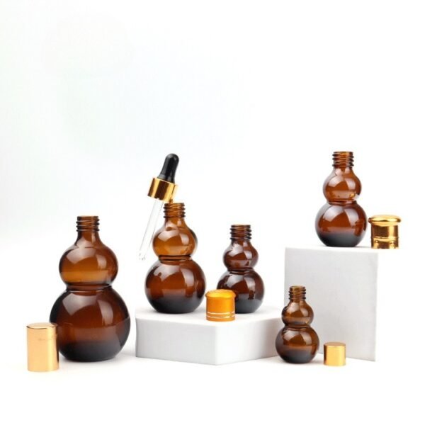 Wholesale Double Gourd Amber Essencial Oil Dropper Bottle - Image 2