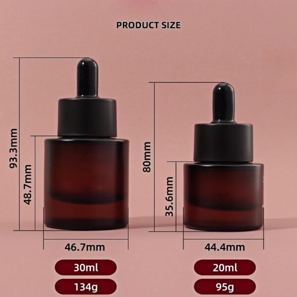 Custom Logo 30ml Frosted Amber Glass Dropper Bottle - Image 2