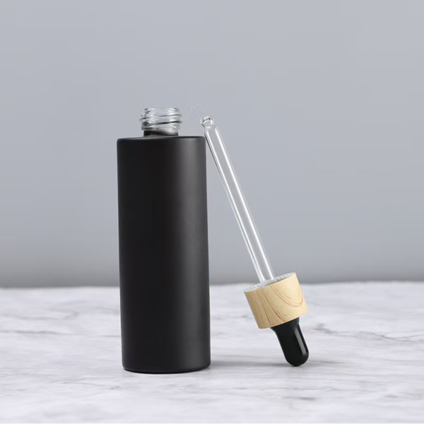 Skin Care Dropper Bottle Matte Black Serum Glass Bottles - Image 4