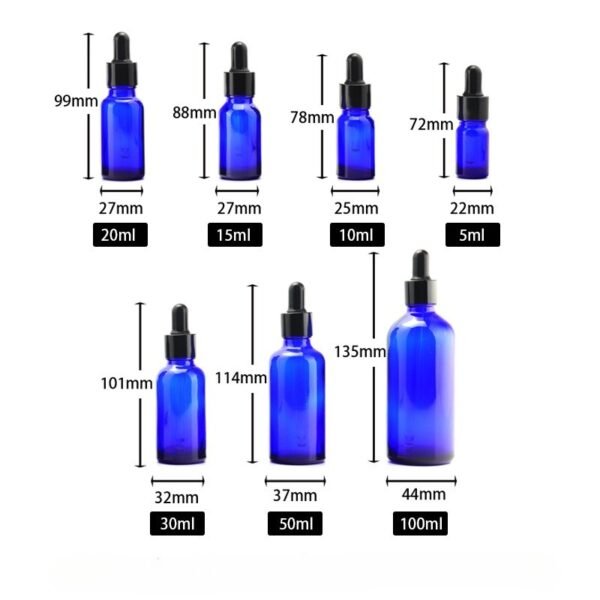 wholesale blue Glass Dropper Bottle 5ml 10ml 30ml 100ml - Image 5