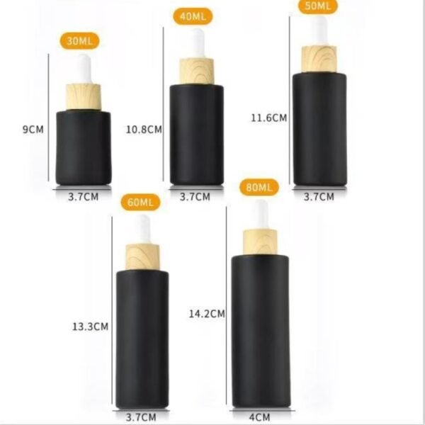 Skin Care Dropper Bottle Matte Black Serum Glass Bottles - Image 6